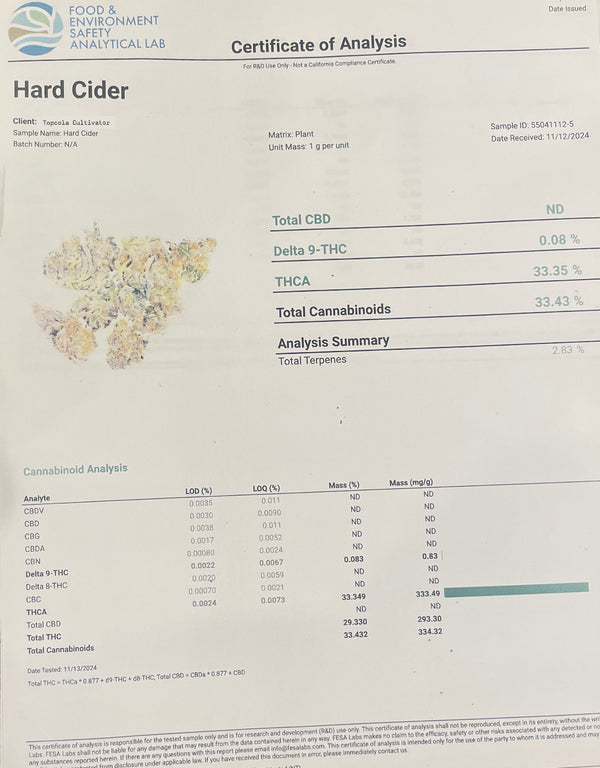 Hard Cider (Indoor)